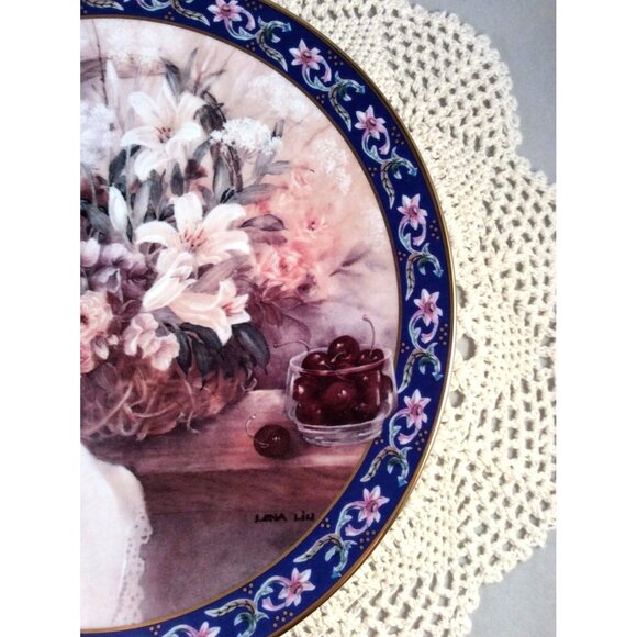 Lena Liu LILIES 5th In Basket Bouquets Series Plate With Certificate #1536A - Picture 5 of 13
